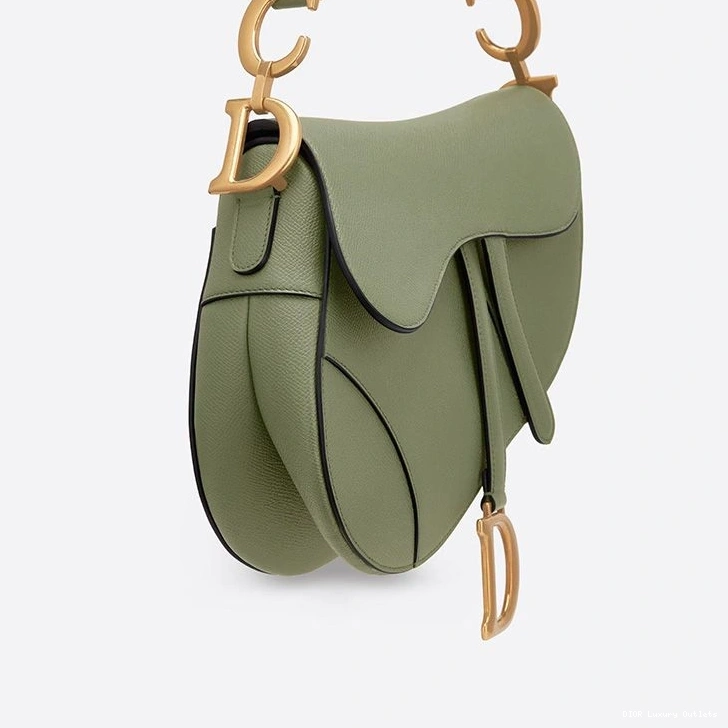 Cheap Grained Saddle Dior Green Calfskin Bag 0724 Luxury
